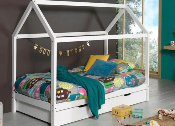 Dallas White Child's 'House' Bed W/Optional Storage Drawer