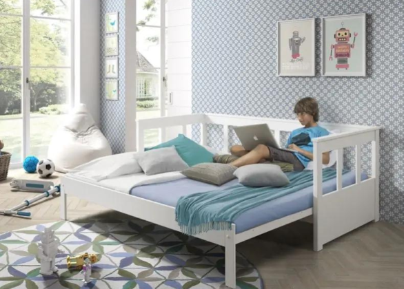 Pino White Pull Out Captain Bed