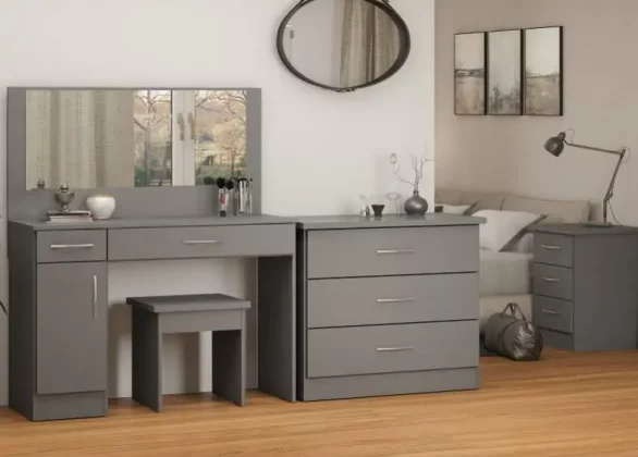 Nevada Full Grey Dressing Table Set